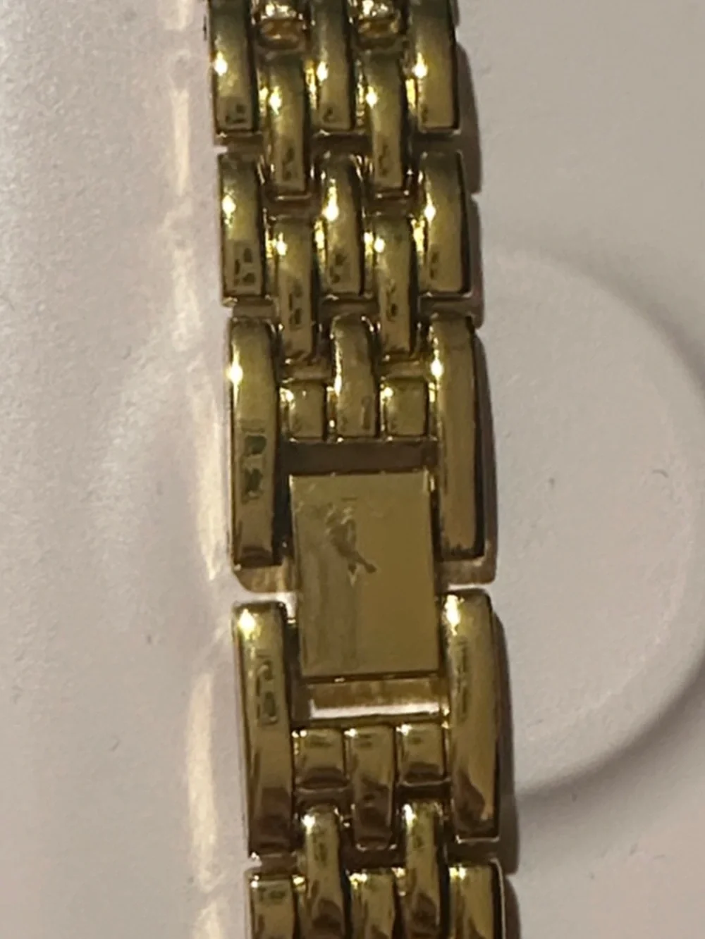 Elegant Gold-Tone Women's Crystal Bezel Watch with Blue Hands